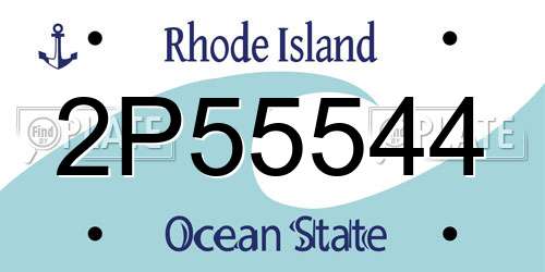 2P55544 Rhode Island License Plate