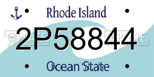 2P58844 Rhode Island License Plate