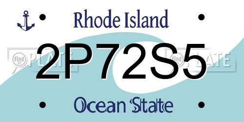 2P72S5 Rhode Island License Plate