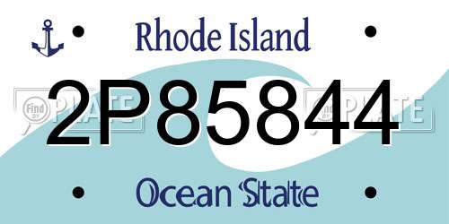 2P85844 Rhode Island License Plate