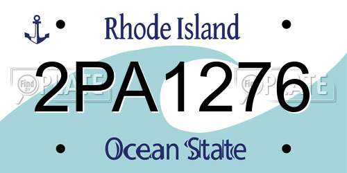 2PA1276 Rhode Island License Plate