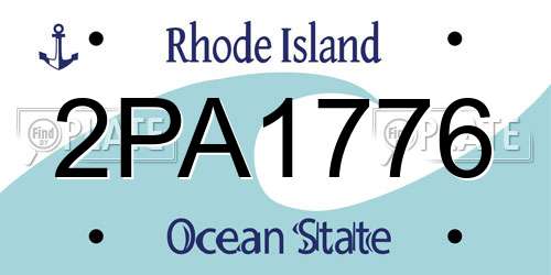 2PA1776 Rhode Island License Plate