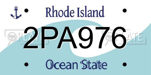 2PA976 Rhode Island License Plate