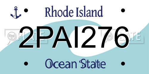 2PAI276 Rhode Island License Plate