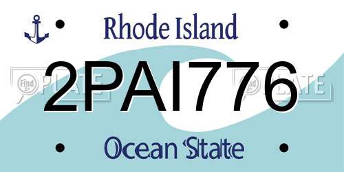 2PAI776 Rhode Island License Plate