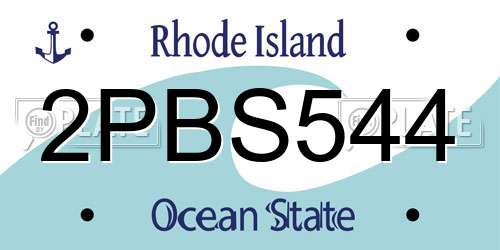 2PBS544 Rhode Island License Plate