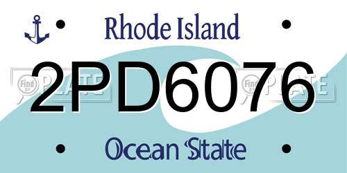 2PD6076 Rhode Island License Plate