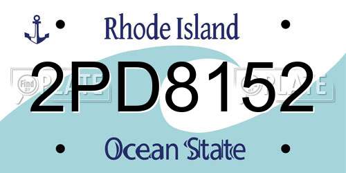 2PD8152 Rhode Island License Plate
