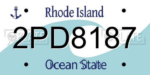 2PD8187 Rhode Island License Plate