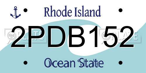 2PDB152 Rhode Island License Plate