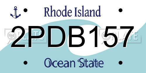 2PDB157 Rhode Island License Plate