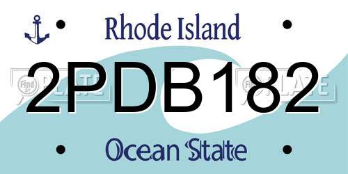 2PDB182 Rhode Island License Plate