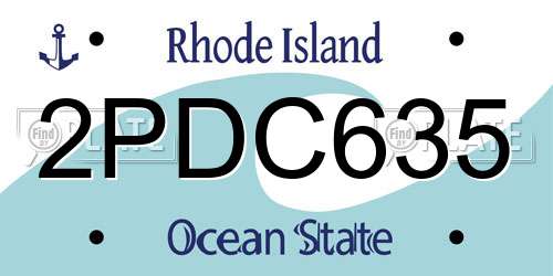 2PDC635 Rhode Island License Plate