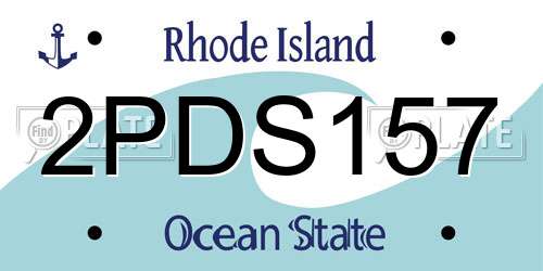 2PDS157 Rhode Island License Plate