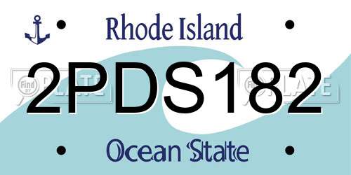 2PDS182 Rhode Island License Plate