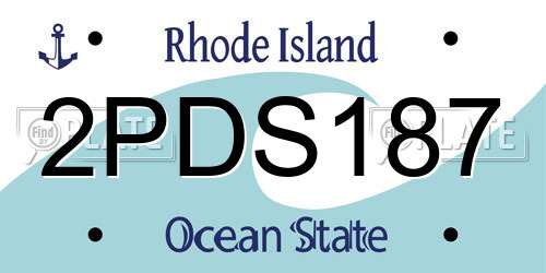 2PDS187 Rhode Island License Plate