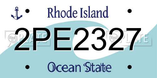 2PE2327 Rhode Island License Plate
