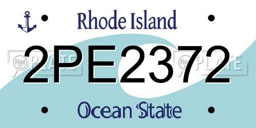 2PE2372 Rhode Island License Plate