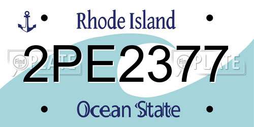 2PE2377 Rhode Island License Plate