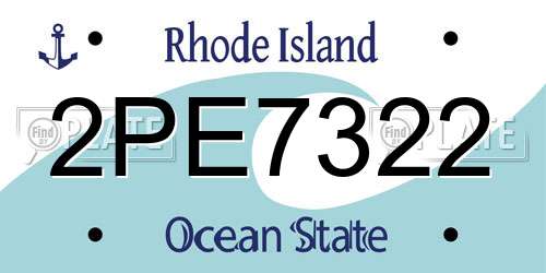 2PE7322 Rhode Island License Plate