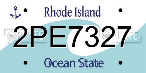 2PE7327 Rhode Island License Plate