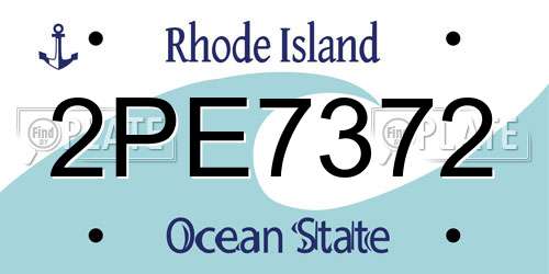 2PE7372 Rhode Island License Plate