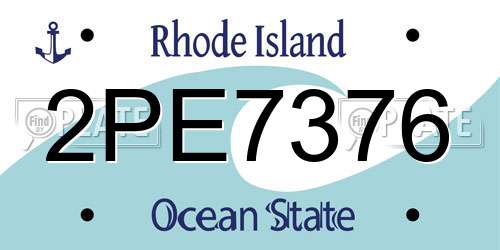 2PE7376 Rhode Island License Plate