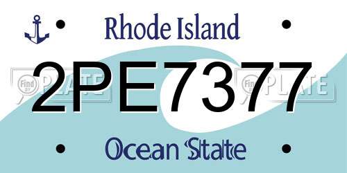 2PE7377 Rhode Island License Plate