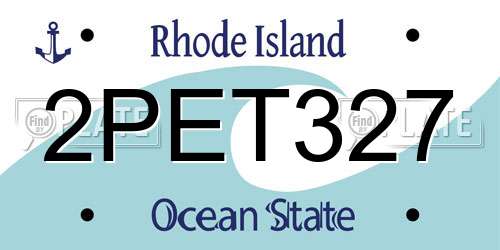2PET327 Rhode Island License Plate