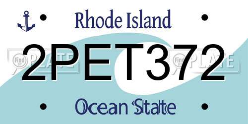 2PET372 Rhode Island License Plate