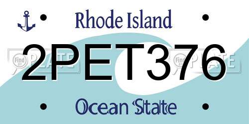 2PET376 Rhode Island License Plate