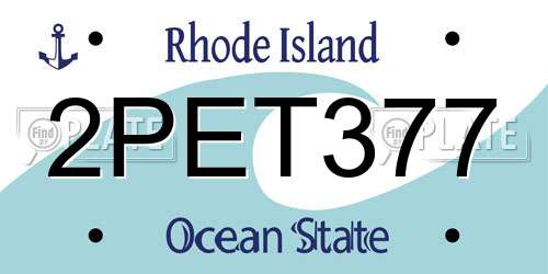 2PET377 Rhode Island License Plate