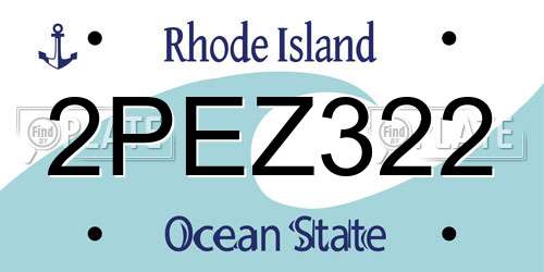 2PEZ322 Rhode Island License Plate
