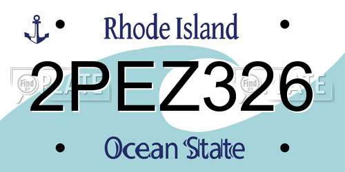 2PEZ326 Rhode Island License Plate