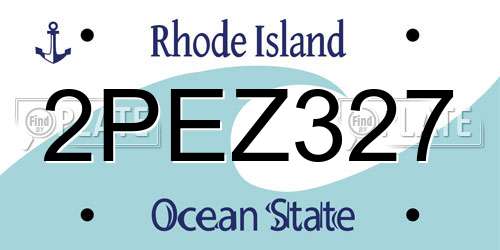 2PEZ327 Rhode Island License Plate