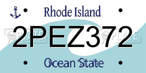 2PEZ372 Rhode Island License Plate