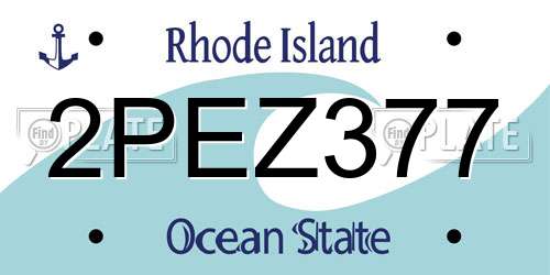 2PEZ377 Rhode Island License Plate