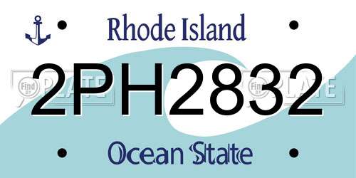 2PH2832 Rhode Island License Plate
