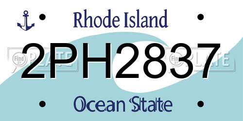 2PH2837 Rhode Island License Plate