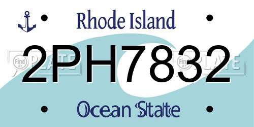 2PH7832 Rhode Island License Plate