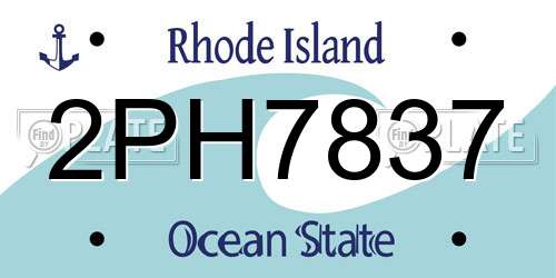 2PH7837 Rhode Island License Plate