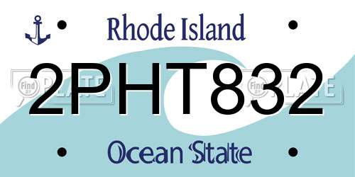 2PHT832 Rhode Island License Plate