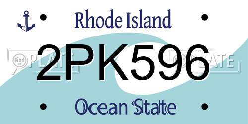 2PK596 Rhode Island License Plate