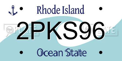 2PKS96 Rhode Island License Plate