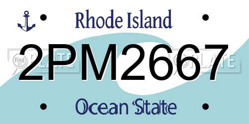 2PM2667 Rhode Island License Plate