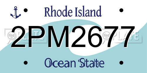 2PM2677 Rhode Island License Plate