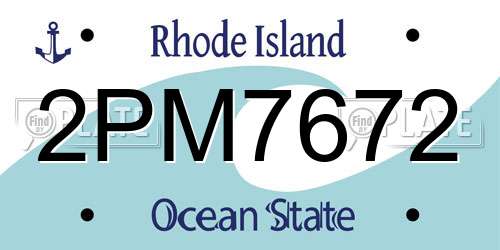 2PM7672 Rhode Island License Plate