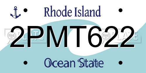2PMT622 Rhode Island License Plate