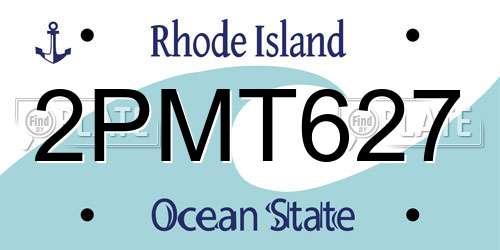 2PMT627 Rhode Island License Plate