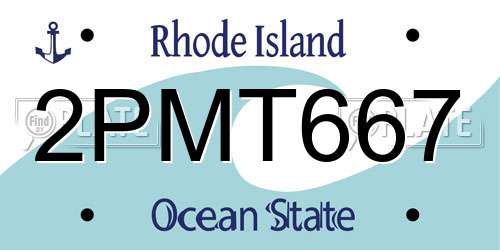 2PMT667 Rhode Island License Plate